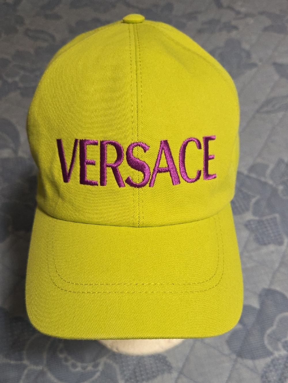 Versace Bright Yellow Cap with Magenta Logo
